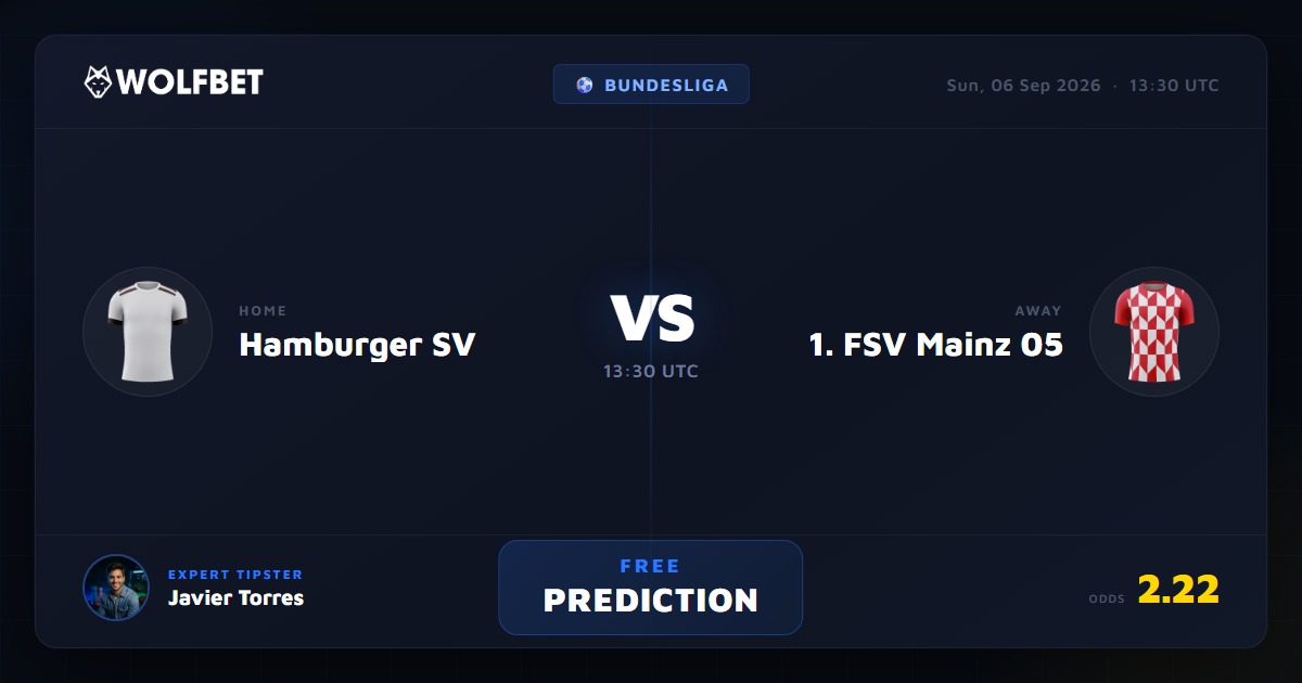 Hamburger SV Vs 1 FSV Mainz 05 Prediction 6 Sep 2026 Wolfbet Tips